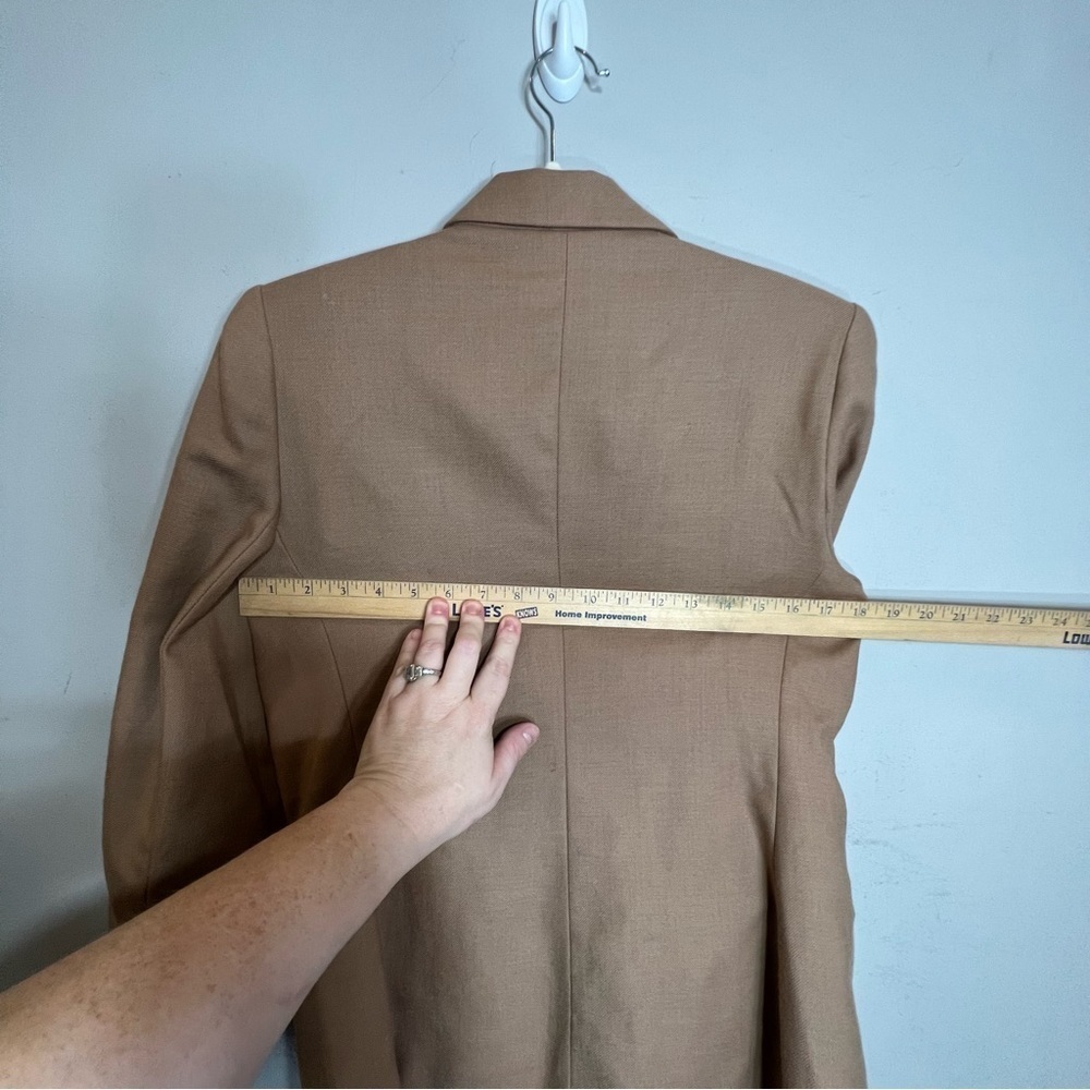 Briggs Lightweight Camel Wool Button Front Blazer… - image 7